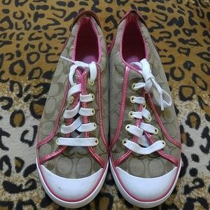 Coach Barret Khaki/Pink Signature sneakers